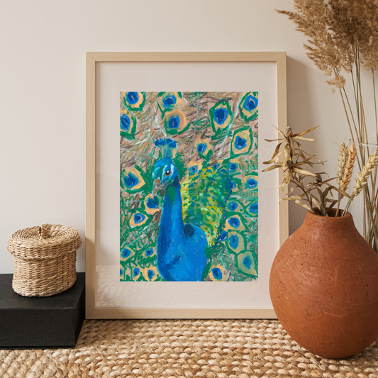 Peacock Archival Print 8x6 Unframed