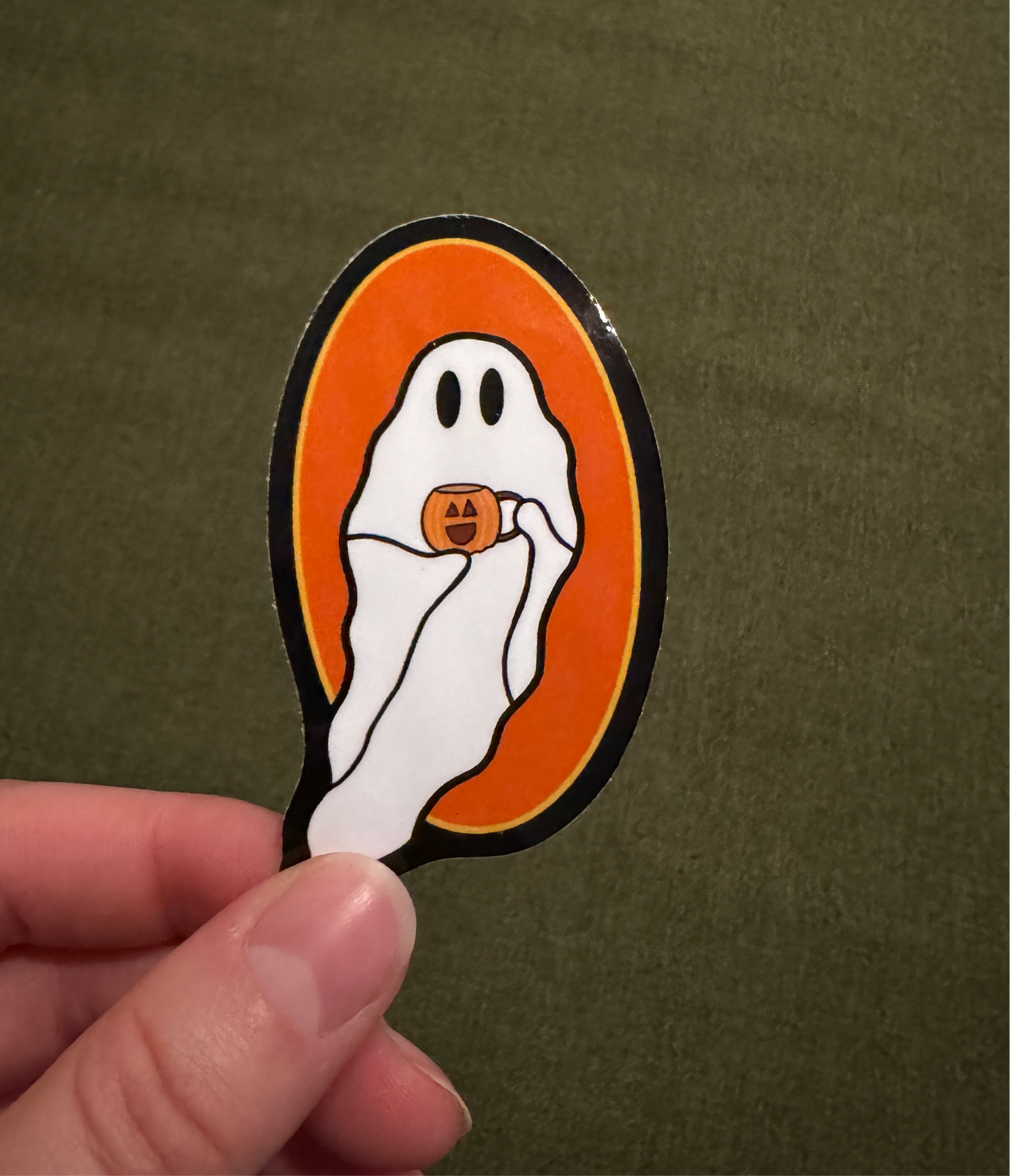 Pumpkin Spice Season Ghost Sticker - 2.5”