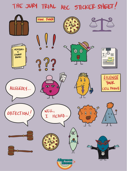 The JURY TRIAL ABC Sticker Sheet!